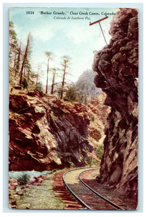 1910 Hope KS Mother Grundy, Clear Creek Canon, Colorado CO Postcard