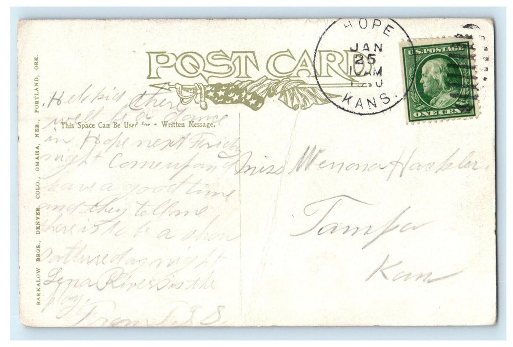 1910 Hope KS Mother Grundy, Clear Creek Canon, Colorado CO Postcard