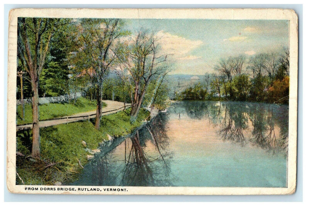 1920 From Doors Bridge Rutland Vermont VT Posted Antique Postcard