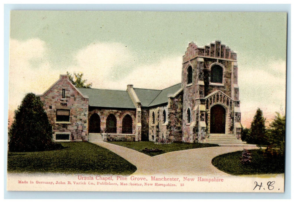 c1905s Ursula Chapel, Pine Grove, Manchester New Hampshire NH Postcard