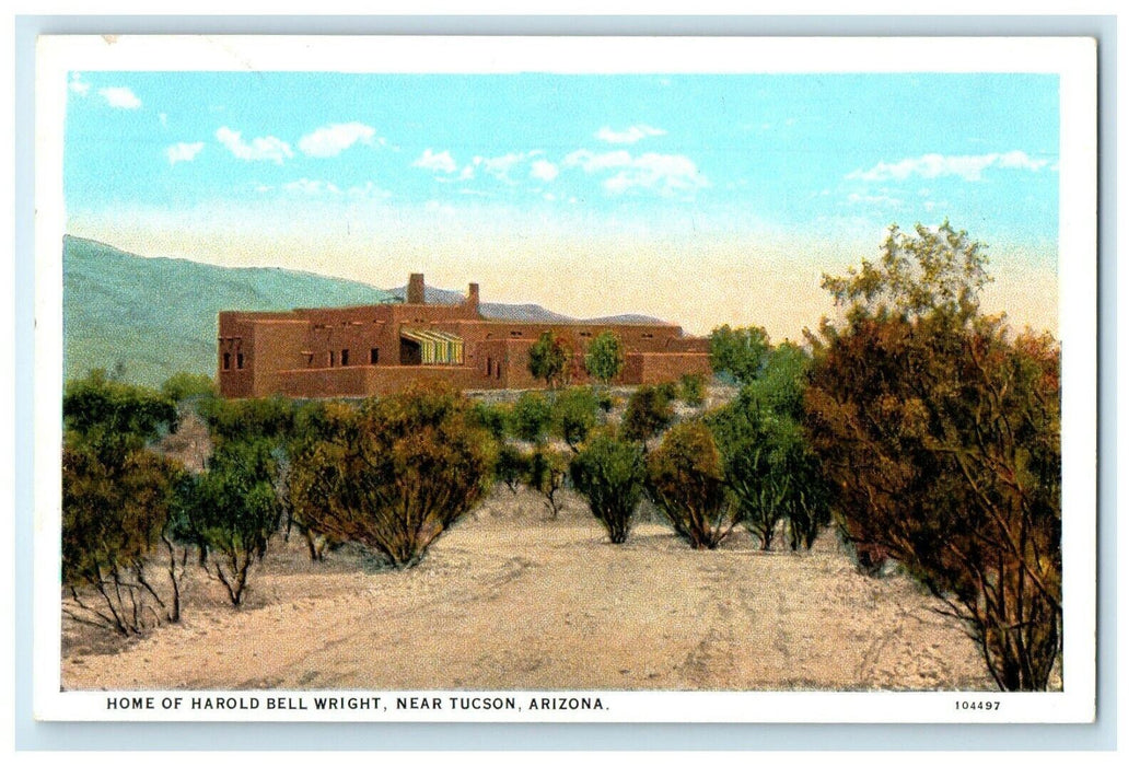 c1920's Home Of Harold Bell Wright Near Tucson Arizona AZ Vintage Postcard