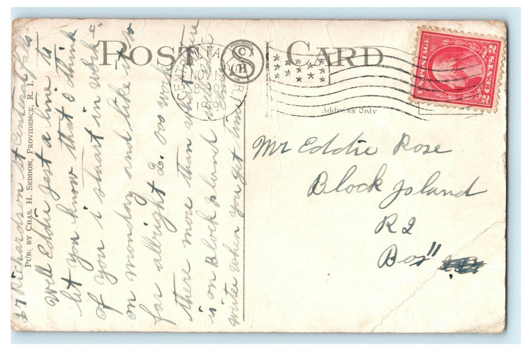 1919 To Kalon Club Scene, Pawtucket, Rhode Island, RI Postcard