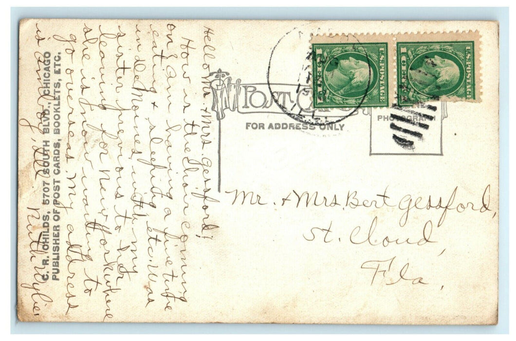Green River Scene Amboy Illinois 1908 Creek RPPC Photo Antique Postcard