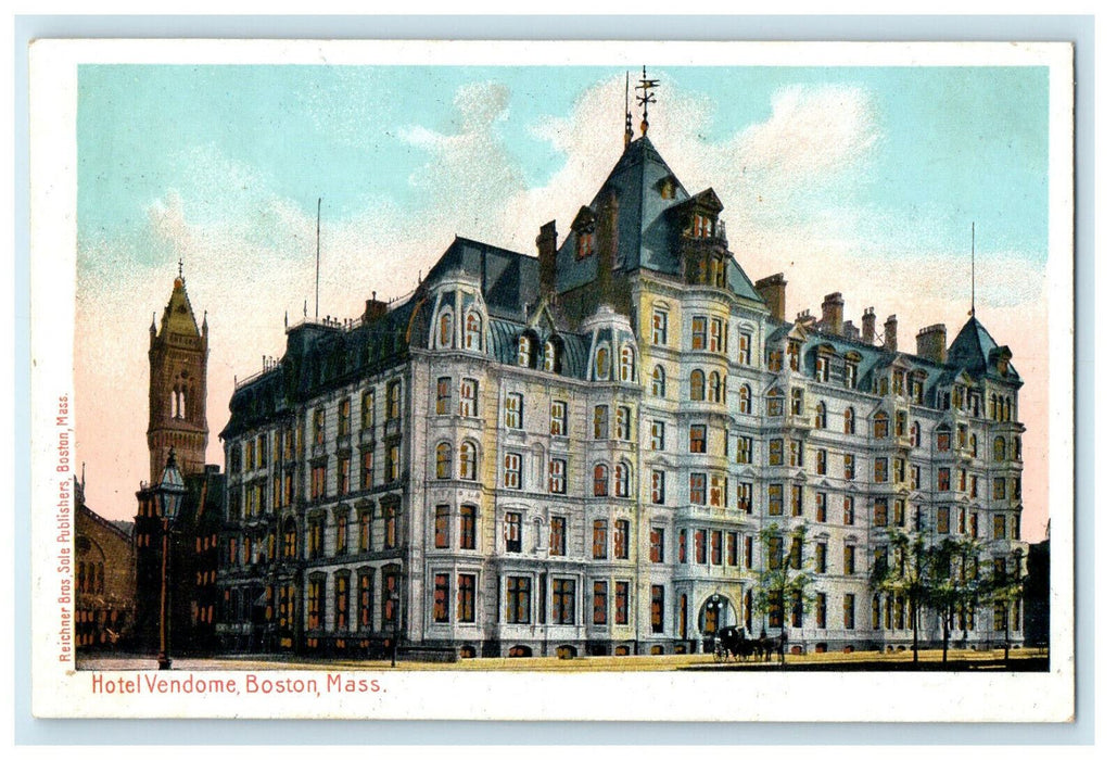 c1905s Hotel Vendome Boston, Massachusetts Metallic Unposted Antique Postcard