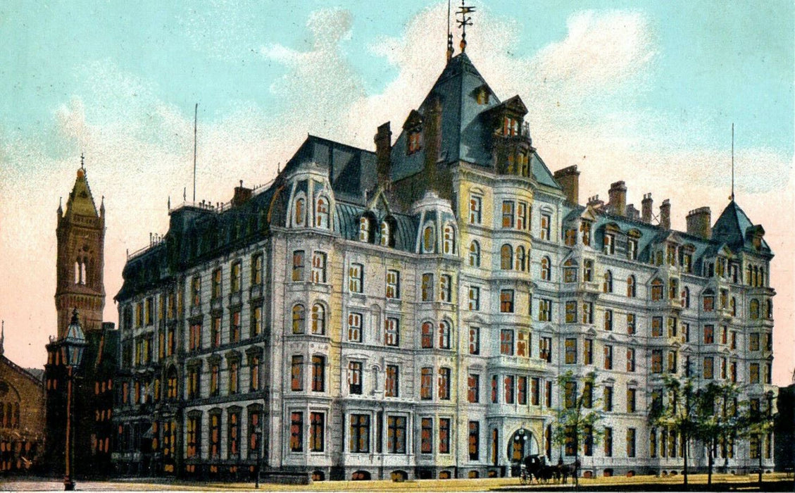 c1905s Hotel Vendome Boston, Massachusetts Metallic Unposted Antique Postcard