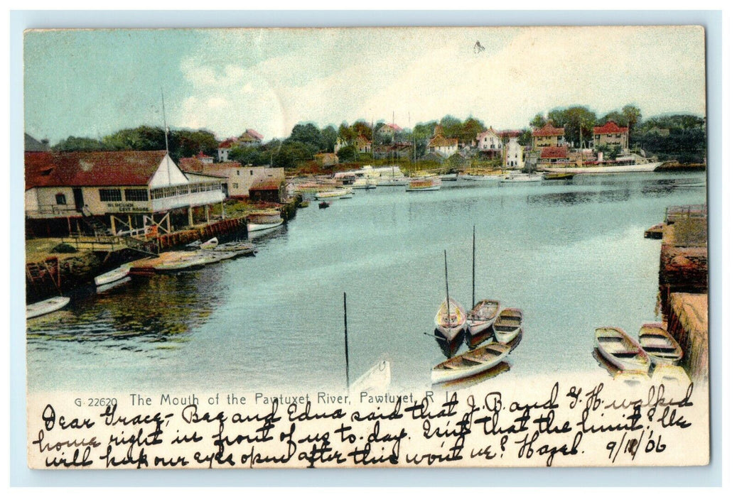 1905 Mouth of the Pawtuxet River, Pawtuxet Rhode Island, RI Postcard