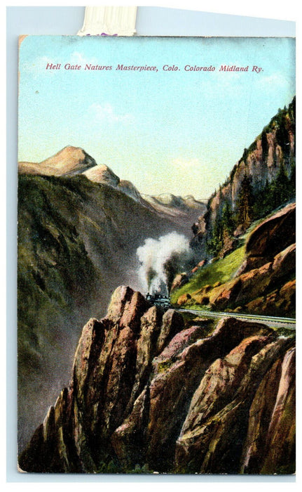 c1910s Hell Gate, Natures Masterpiece, Train Scene, Colorado Railway CO Postcard