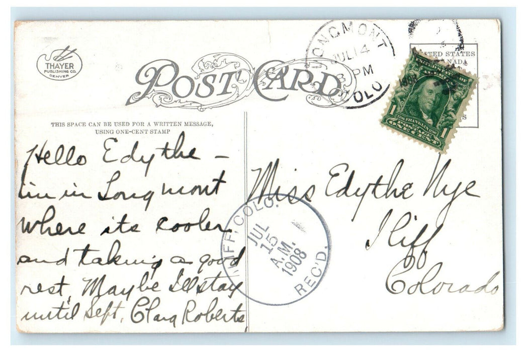 1908 Near Summit of Rollins Pass Atlantic Slope Moffat Road Colorado CO Postcard