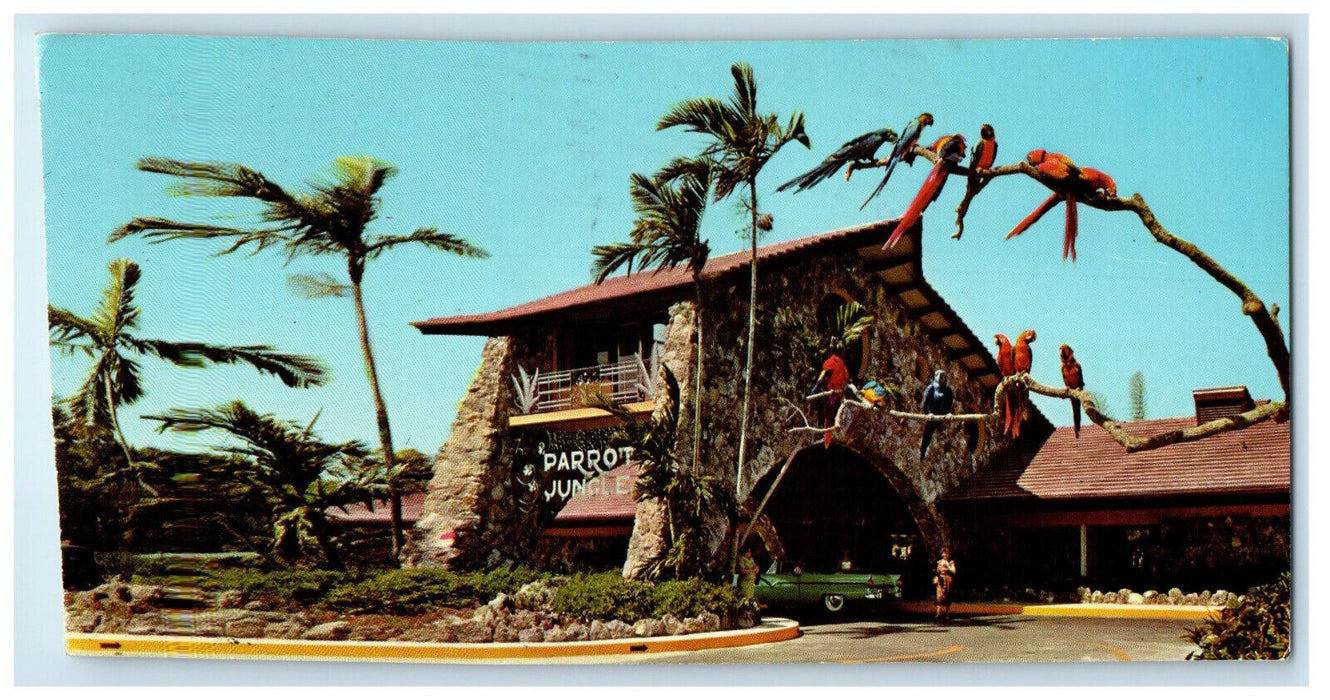 1970 Unusual Entrance to the Parrot Jungle Miami Florida FL Posted Postcard