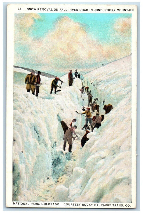Snow Removal On Fall River Road In June Rocky Mountain National Park CO Postcard