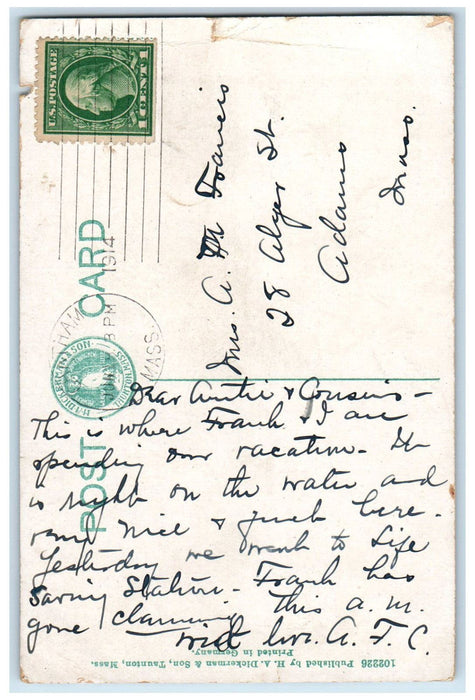 1914 Horse Carriage, Post Office, Chatham Massachusetts MA Posted Postcard