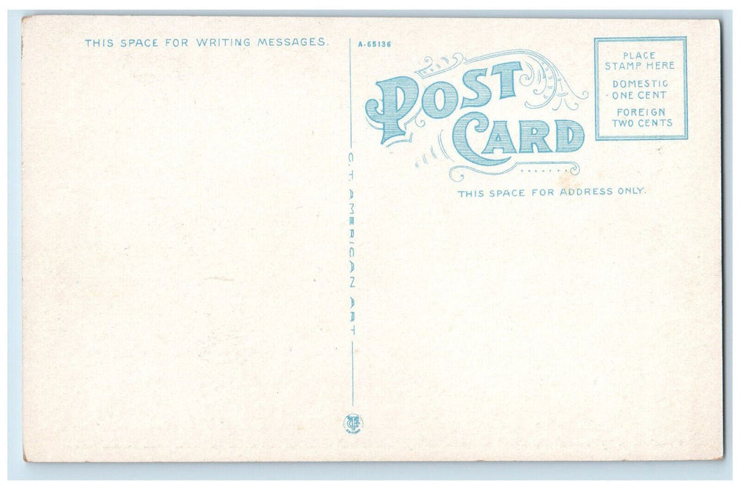 c1920s Techinical High School First Congregational Church Fall River MA Postcard