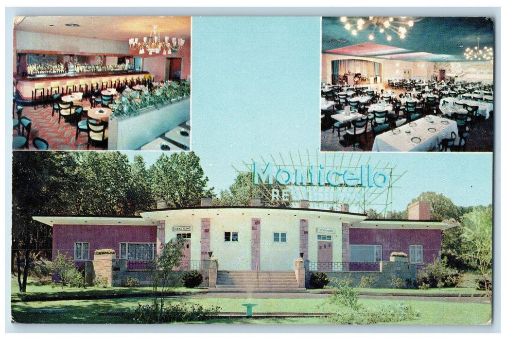 c1960's Multiview, Monticello Restaurant, Framingham Massachusetts MA Postcard
