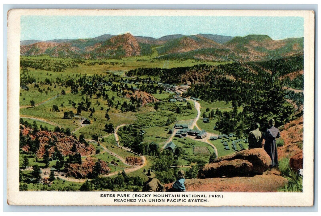 View Of Estes Park Rocky Mountain National Park CO Union Pacific System Postcard