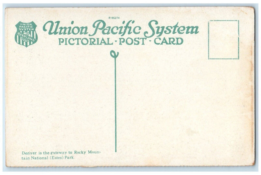 View Of Estes Park Rocky Mountain National Park CO Union Pacific System Postcard