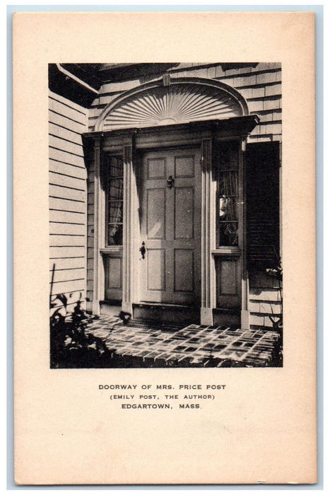 c1940's Doorway of Mrs. Price Post Edgartown Massachusetts MA Postcard