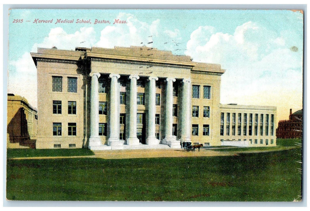 1907 Horse Carriage, Harvard Medical School Boston Massachusetts MA Postcard