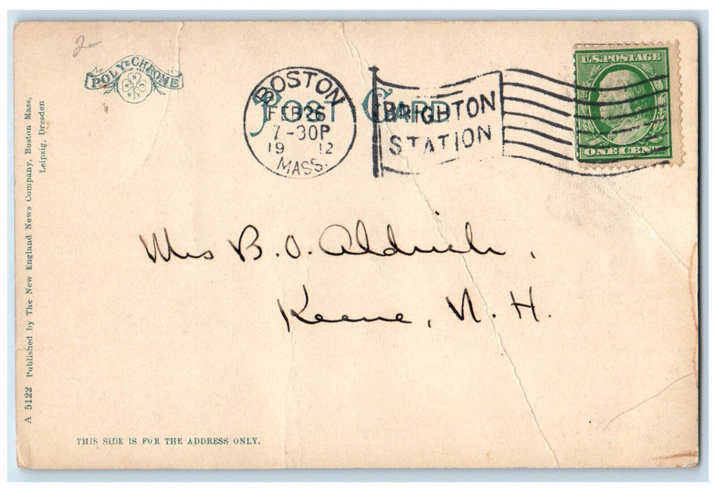1912 The New Lecture Hall Harvard College, Cambridge Massachusetts MA Postcard