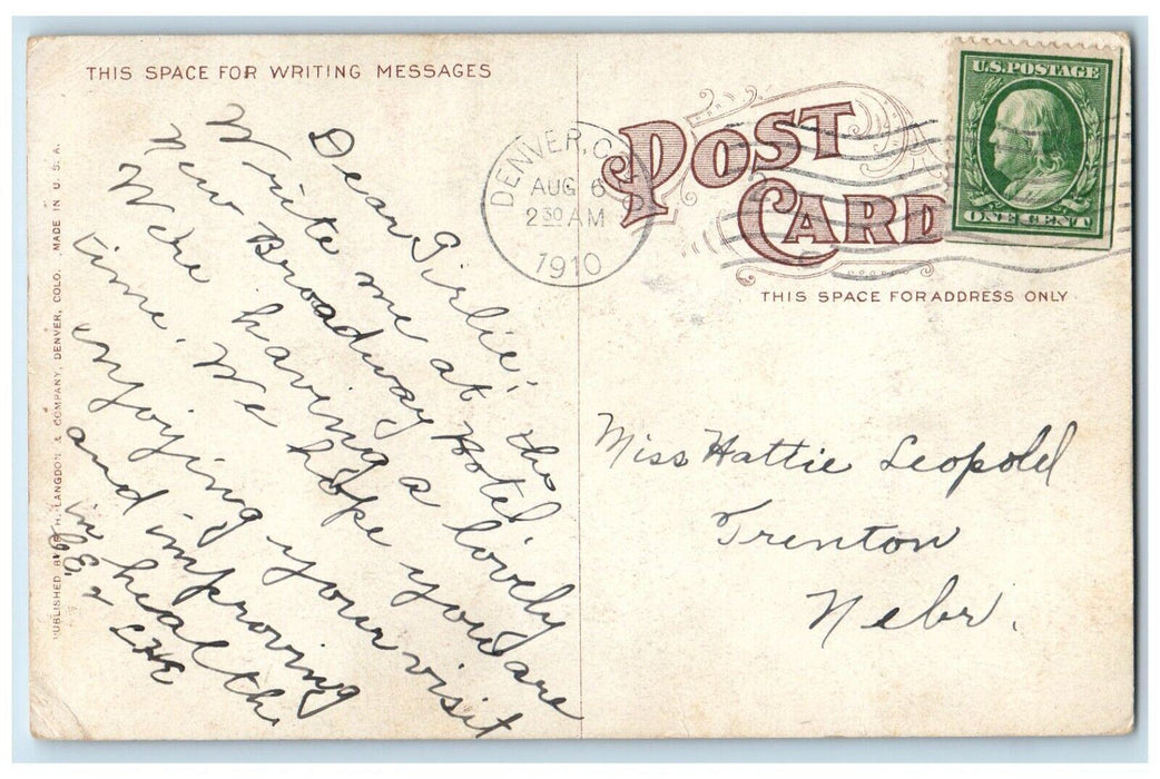 1910 View In Platte Canon Colorado CO, On C. & S. RY Posted Antique Postcard