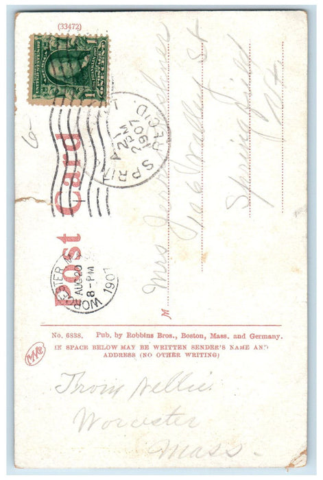 1907 The Chutes White City, Worcester Massachusetts MA Springfield VT Postcard