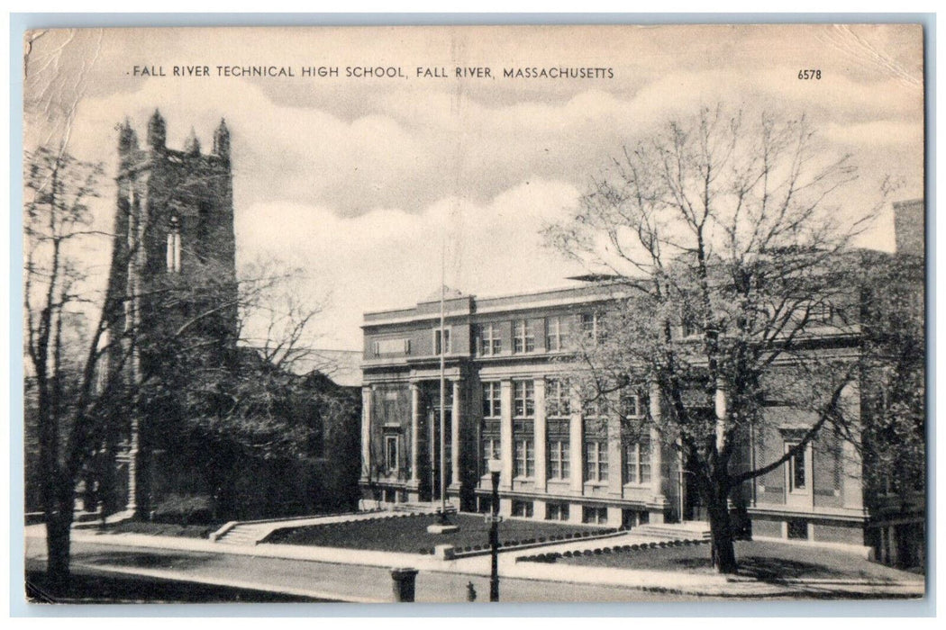 1954 Fall River Technical High School Fall River Massachusetts MA Postcard