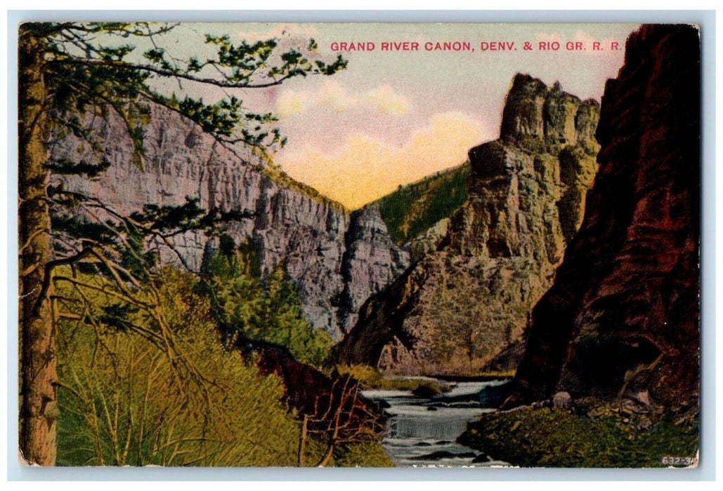 c1910's Grand River Canon Denver & Rio Grande Railroad Colorado CO Postcard
