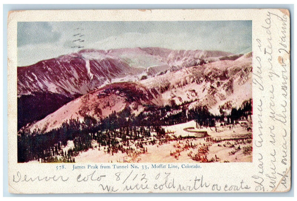 1907 James Peak From Tunnel No. 33 Moffat Line Colorado CO Antique Postcard