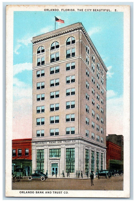 c1920's View of Orlando Bank and Trust Company Florida FL Unposted Postcard