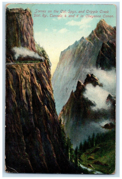 Scene On Colorado Cripple Creek Dist. RY Tunnels 4 And 6 Cheyenne Canon Postcard