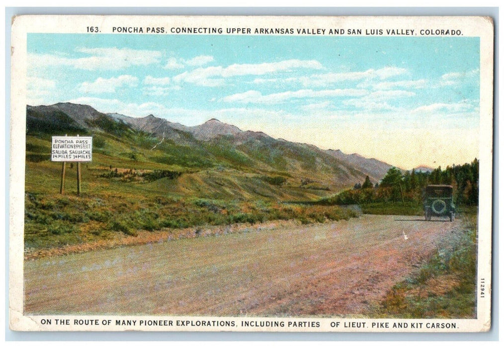 Poncha Pass Upper Arkansas Valley And San Luis Valley CO, Car Sign Postcard