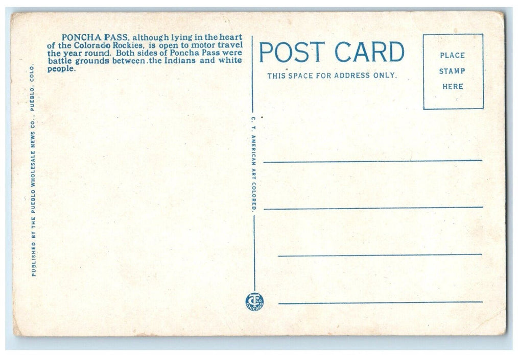 Poncha Pass Upper Arkansas Valley And San Luis Valley CO, Car Sign Postcard