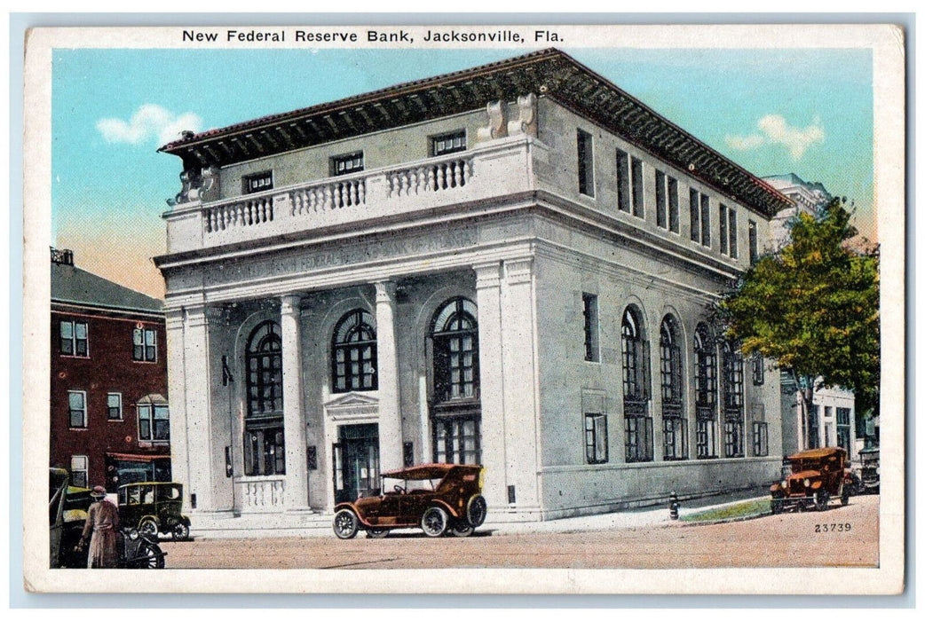 c1920's New Federal Reserve Bank Jacksonville Florida FL Unposted Postcard