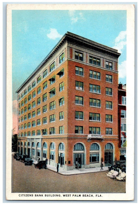 c1920's Citizens Bank Building West Palm Beach Florida FL Unposted Postcard