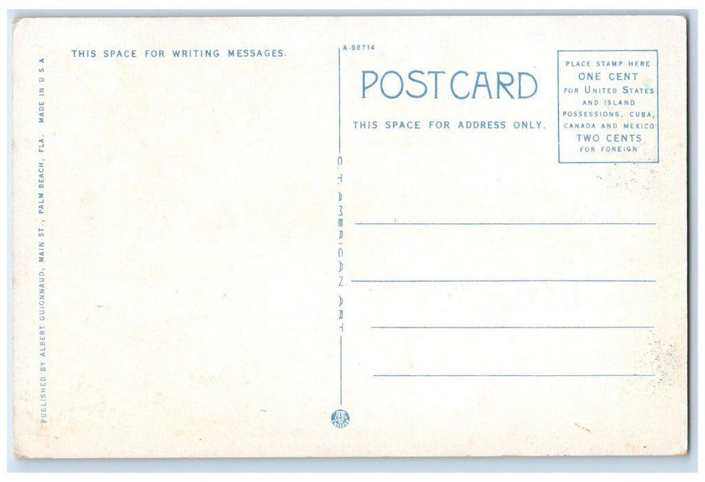 c1920's Citizens Bank Building West Palm Beach Florida FL Unposted Postcard