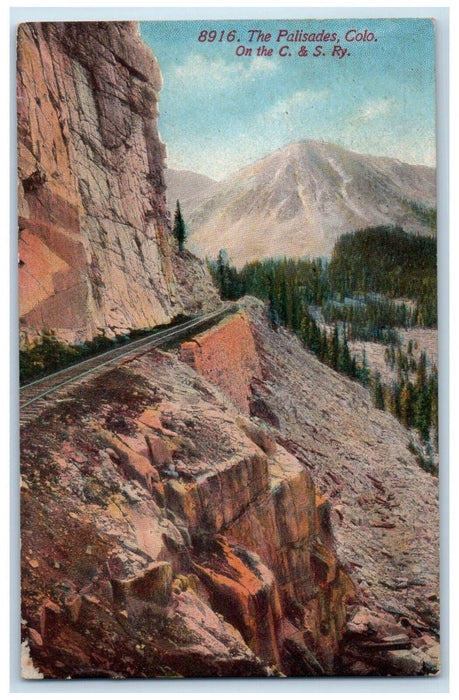1918 The Palisades Colorado On The C. & S. Ry. Railroad Train CO Posted Postcard