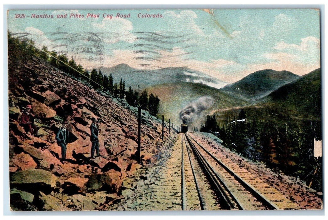 1907 Manitou And Pikes Peak Railroad Train Cog Road Colorado CO Antique Postcard