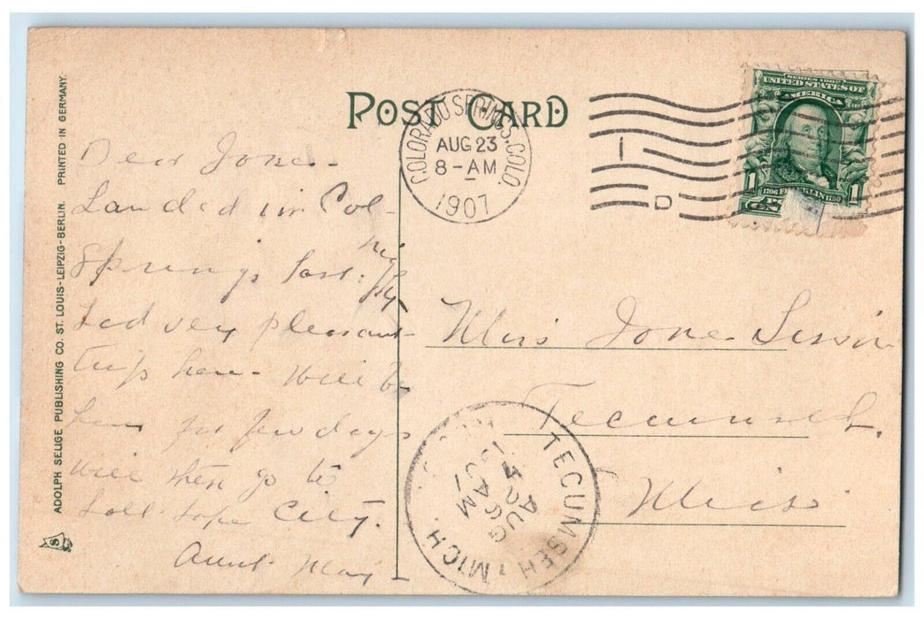 1907 Manitou And Pikes Peak Railroad Train Cog Road Colorado CO Antique Postcard