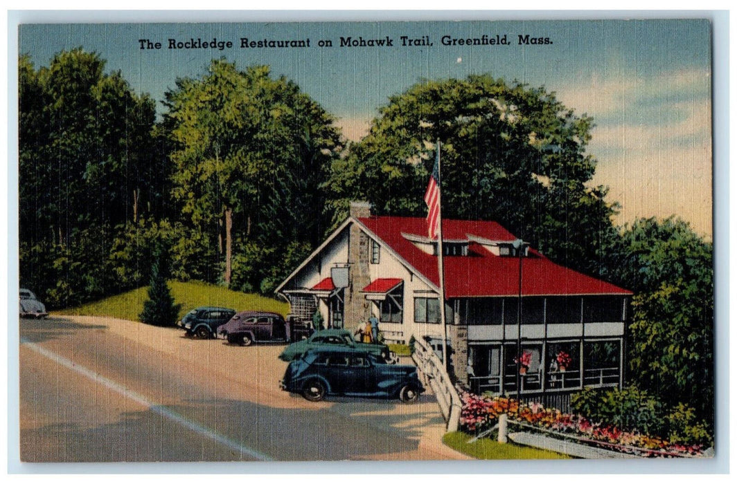 c1940's The Rockledge Restaurant on Mohawk Trail Greenfield MA Postcard