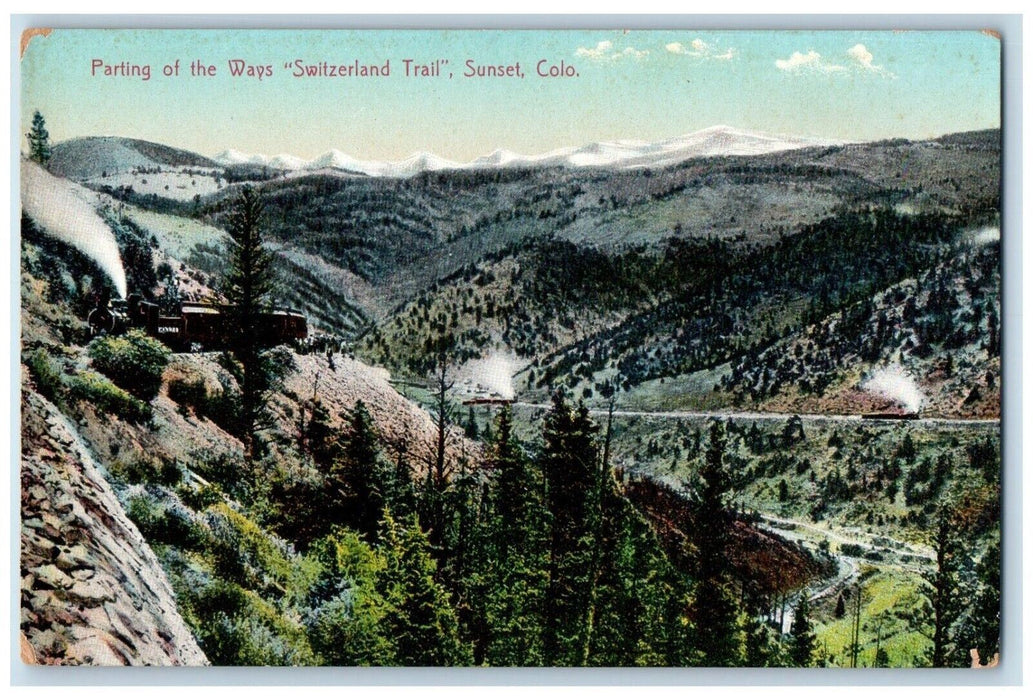 View Of Parting Of The Ways Switzerland Trail Sunset Colorado CO Postcard