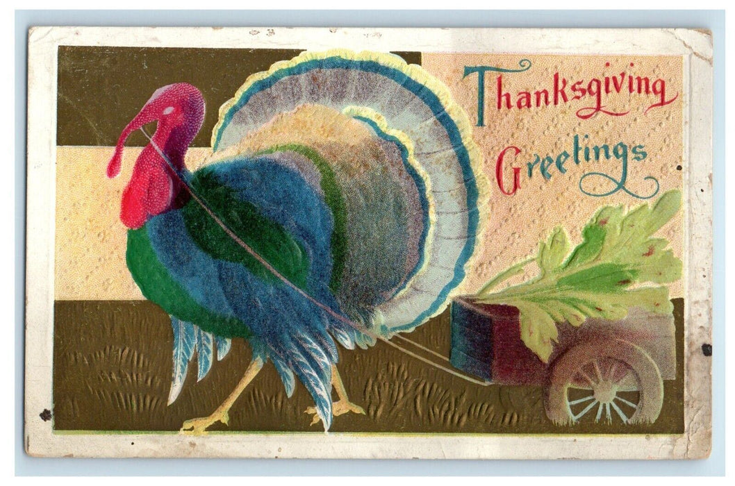 c1910 Toyland Advertising Toy Shop Buffalo NY Thanksgiving Turkey Postcard