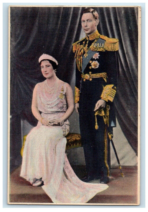 c1940's Queen Elizabeth and King George VI England Royalty Portrait Postcard