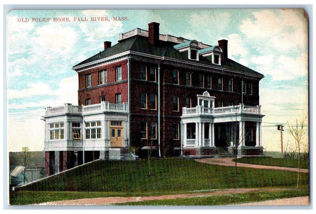 c1905 Old Folks Home, Fall River, Massachusetts MA Unposted Postcard