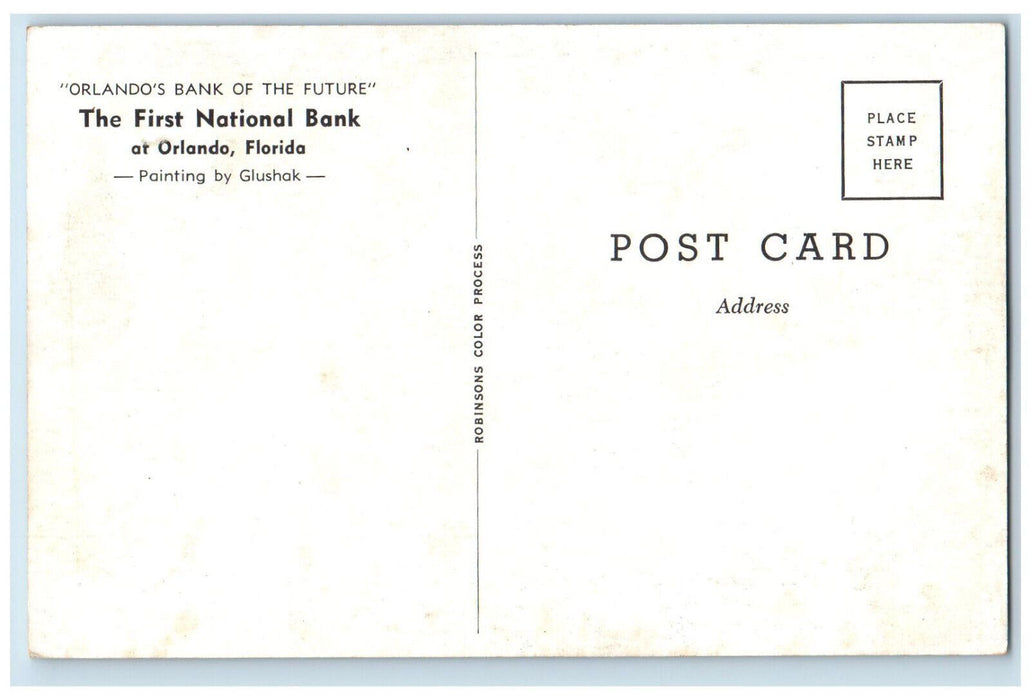 c1950's The First National Bank Bank of the Future Orlando Florida FL Postcard