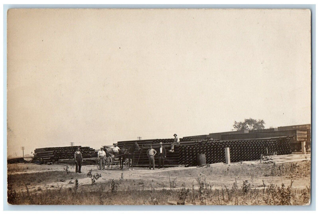 c1910 Sewer Pipe Manufacturing Co. Occupational Horse Buggy RPPC Photo Postcard