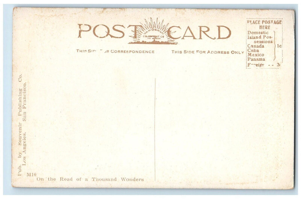 Entrance To Ground Of Gillespeie's Home Horse Carriage Santa Barbara CA Postcard