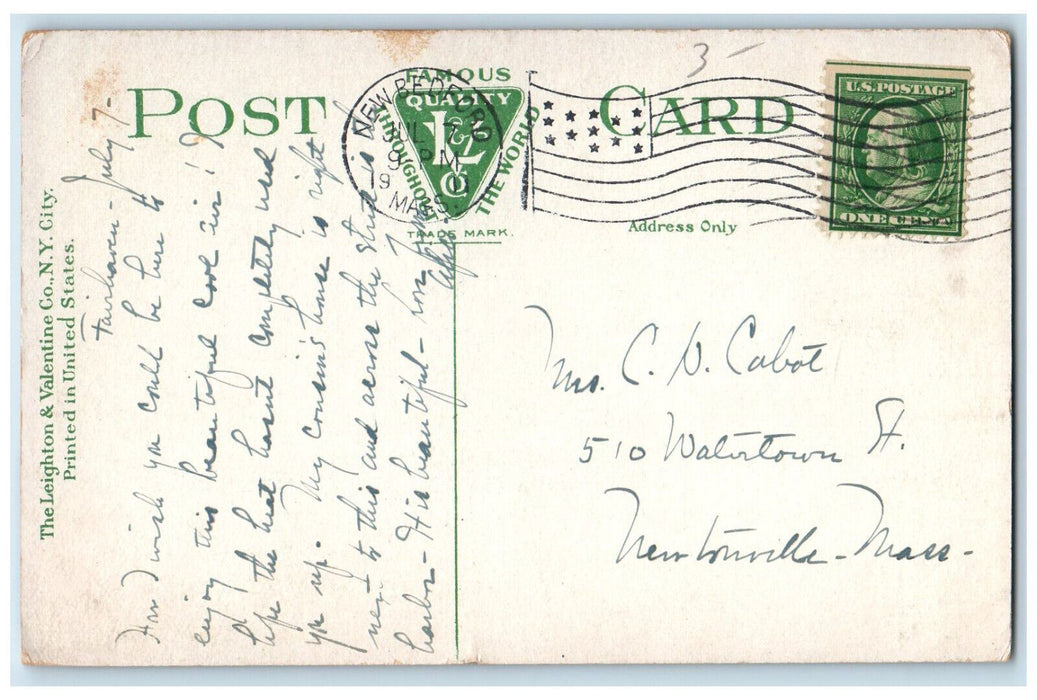 1911 Front View of H.H. Rogers Residence Fairhaven Massachusetts MA Postcard