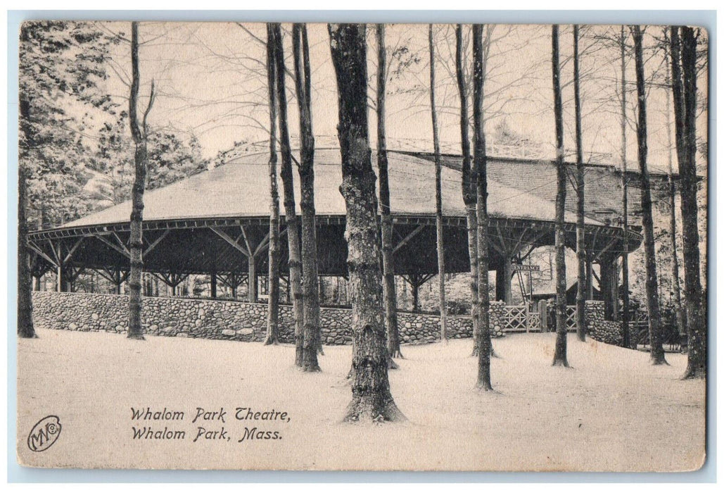 c1910 Whalom Park Theatre Whalom Park Massachusetts MA Antique Unposted Postcard