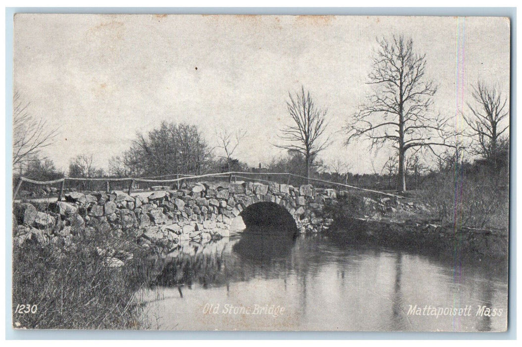 c1940's Old Stone Bridge Mattapoisett Massachusetts MA Vintage Postcard