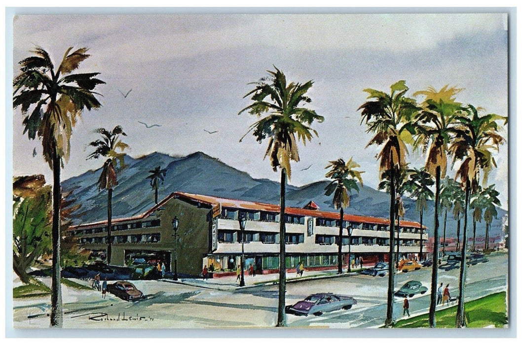 El Patio Motel Santa Barbara CA, On The Beach Best Western Cars Vintage Postcard