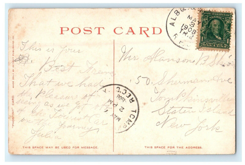 1908 An Indian Living Room, Hopi House, Grand Canyon Arizona RPO Postcard